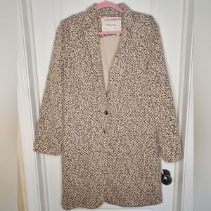 Women's Cream and Black Patterned Coat